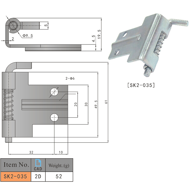 SK2-035 KUNLONG Industrial Lift Off Bisagra Bisagra oculta