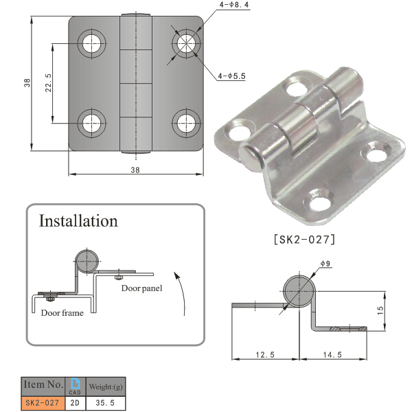 Armario industrial de acero inoxidable Hinge.jpg