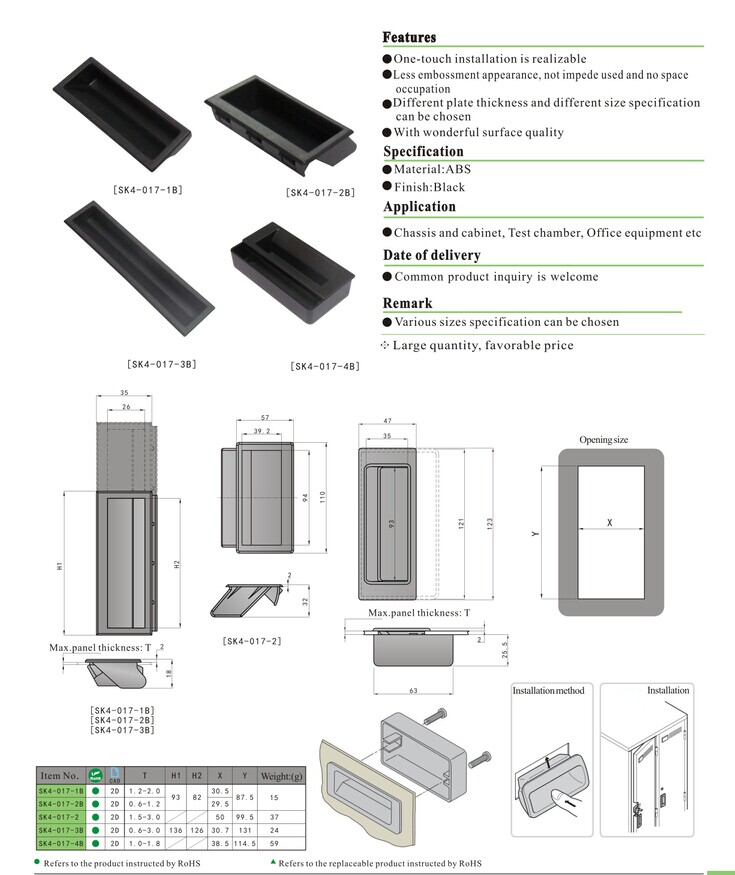 Mango de plástico industrial SK4-017 KUNLONG