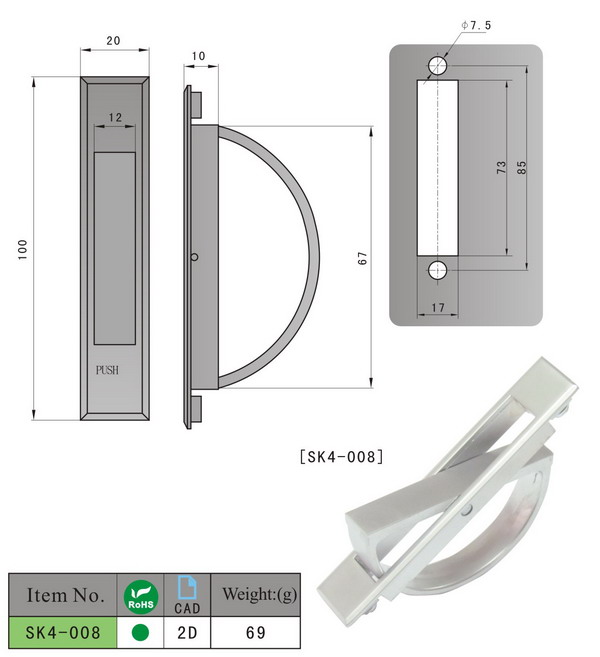 SK4-008 KUNLONG Mango oculto industrial